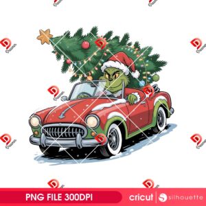 The Grinch Carrying A Christmas Tree PNG, Merry Xmas 2025 Grinchmas PNG