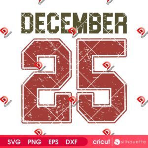 Vintage December 25 SVG PNG, Retro Christmas PNG SVG Design