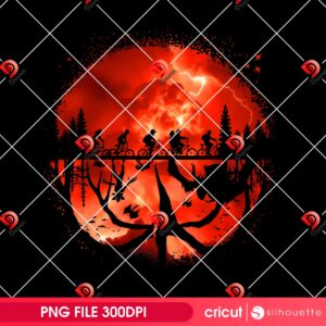 Welcome To The Upside Down PNG, Silhouette Sunset Design 80s Horror TV Show PNG, Stranger Things 5 PNG