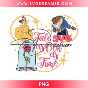 Custom Order 0602262 26 Beauty And The Beast Disney Mouse Head PNG, Disney Princess Tale As Old As Time PNG