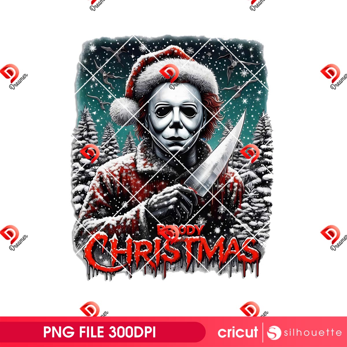 Bloody Christmas Horror Killer Michael Myers PNG, Horror Christmas 2025 PNG Design 1 Bloody Christmas Horror Killer Michael Myers PNG, Horror Christmas 2025 PNG Design