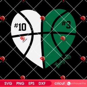 Bobcats Basketball Heart SVG PNG