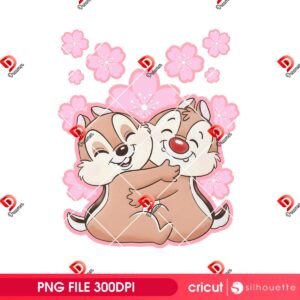 Chip And Dale With Cherry Blossoms PNG