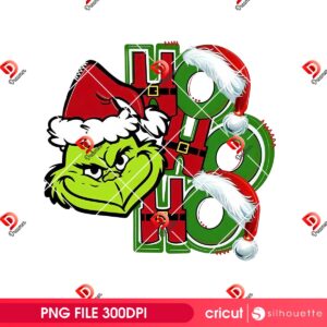 Christmas Grinch Ho Ho Ho PNG, Merry Grinchmas 2025 Design PNG File
