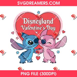 Couple Stitch Valentine PNG, Disney Valentine's Day PNG