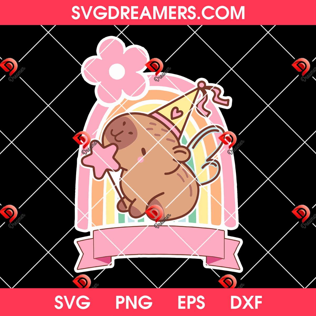 Cute Capybara Happy Birthday SVG PNG File 2 Cute Capybara Happy Birthday SVG PNG File