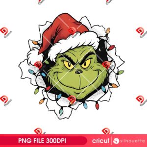 Grinchmas And Christmas Lights PNG, Merry Xmas 2025 Grinch PNG