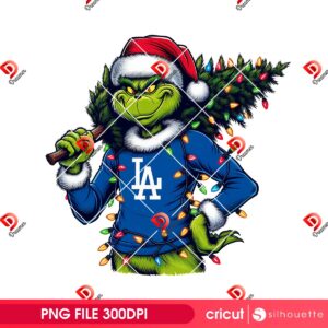 Grinchmas LA Dodgers Christmas Tree PNG, Merry Grinchmas 2025 PNG, Grinchy And Christmas Lights PNG