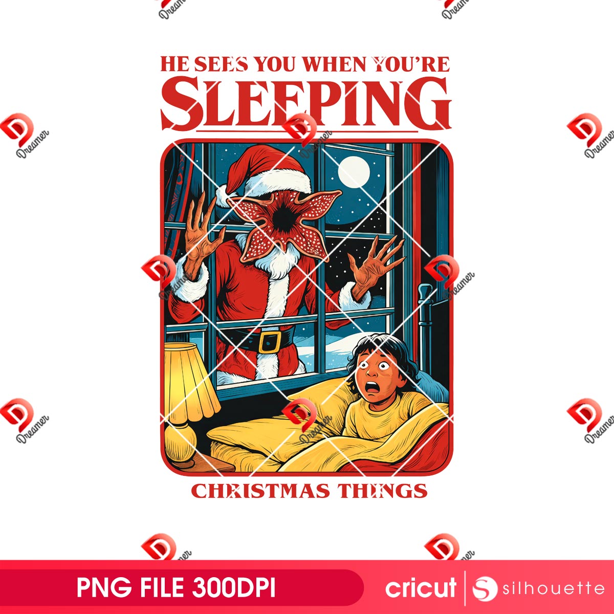 He Sees You When You're Sleeping Stranger Things Christmas PNG 1 He Sees You When You're Sleeping Stranger Things Christmas PNG