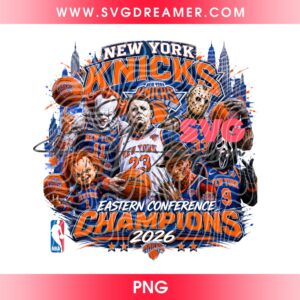Horror Killers New York Knicks Champions 2026 PNG, Eastern Conference NBA Playoffs 2026 Horror Friends PNG 1