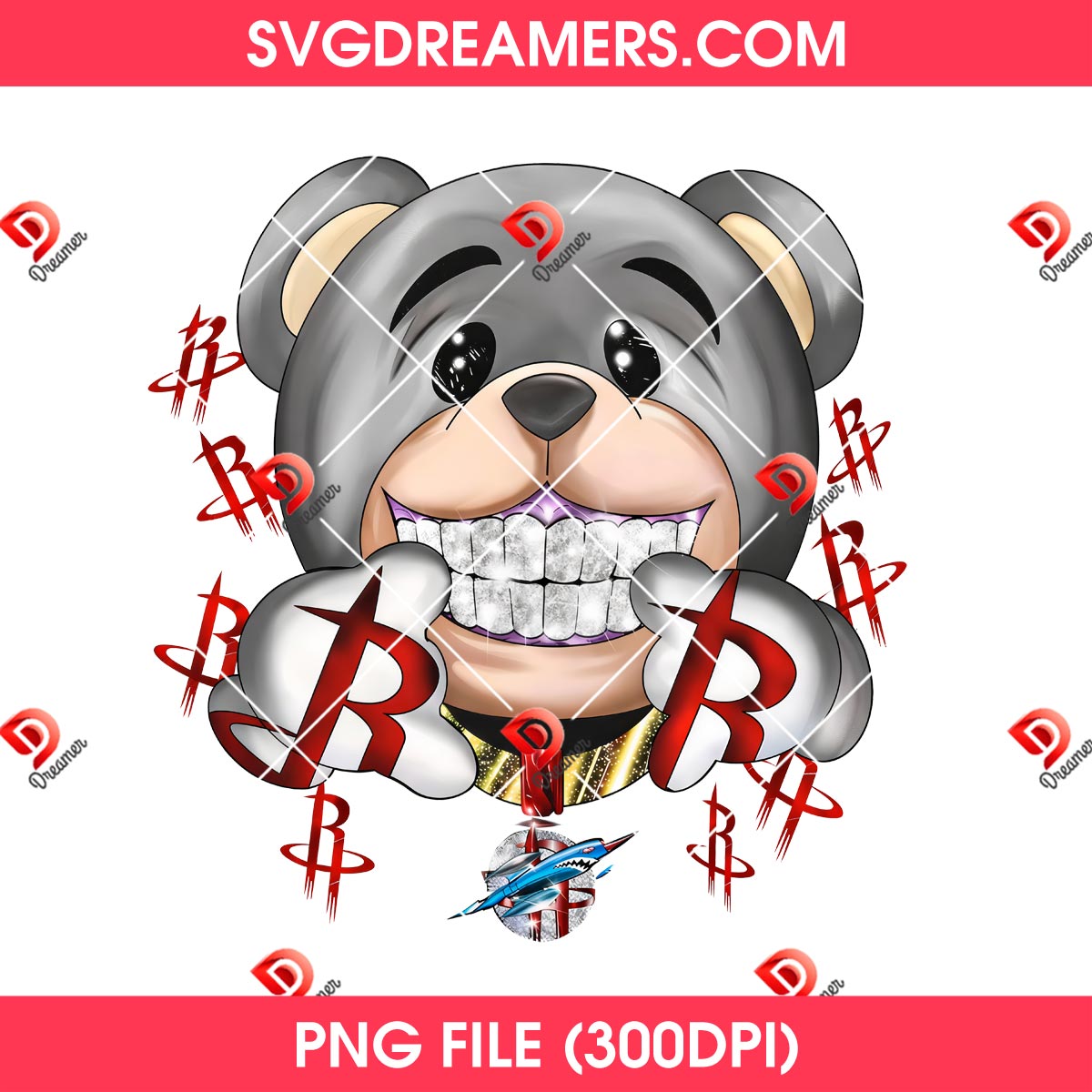 Houston Rockets Basketball Cartoon Bear PNG 1 Houston Rockets Basketball Cartoon Bear PNG