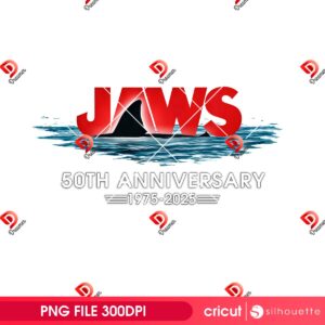 Jaws 50th Anniversary 1975 2025 PNG