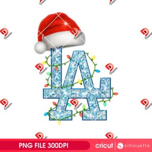 LA Dodgers Christmas Logo PNG, Los Angeles Baseball Merry Xmas 2025 PNG