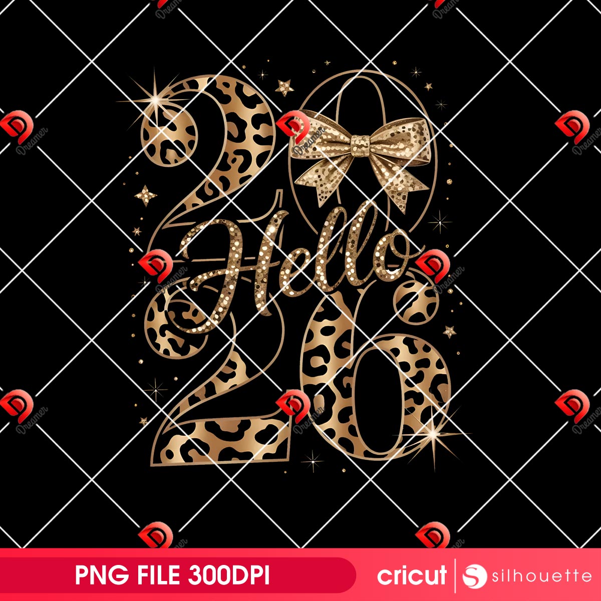 Leopard Coquette Hello 2026 PNG Design, Happy New Year 2026 Leopard PNG 1 Leopard Coquette Hello 2026 PNG Design, Happy New Year 2026 Leopard PNG