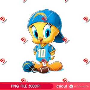 Los Angeles Chargers Tweety PNG, NFL Football Cartoon Character PNG