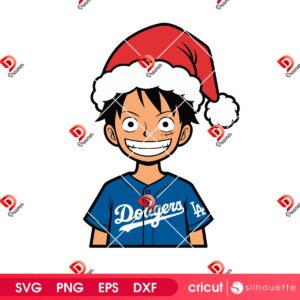 Monkey D Luffy Christmas LA Dodgers SVG PNG
