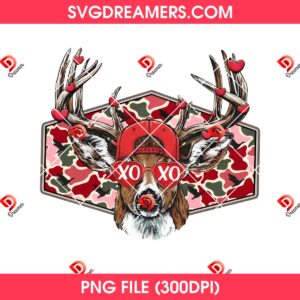 Retro Valentines Hunting PNG, Valentine Camo Color PNG, Valentine Design For Deer Hunter PNG