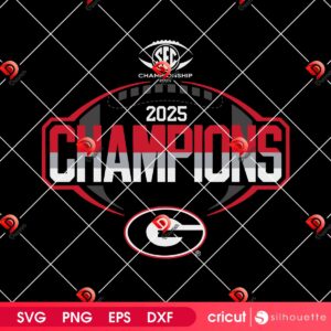 SEC Championship 2025 SVG PNG, Georgia Football Champions 2025 SVG PNG