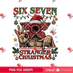 Six Seven Stranger Christmas PNG, Demogorgon Christmas 67 Meme Trending PNG