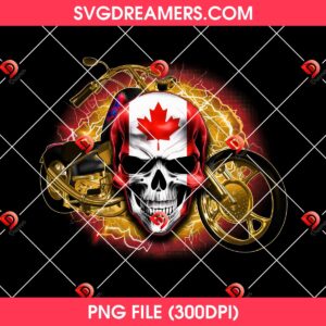 Skull Canadian With The Bike PNG