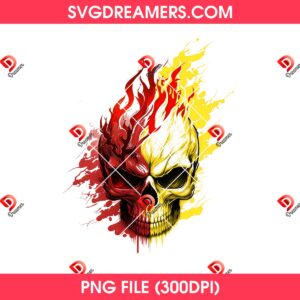 Skull Fire PNG Design