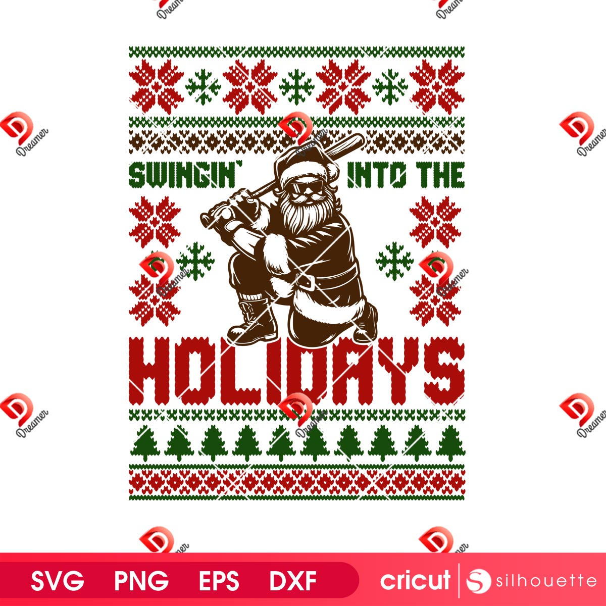 Swinging Into The Holidays SVG PNG, Santa Claus Baseball Christmas PNG SVG 1 Swinging Into The Holidays SVG PNG, Santa Claus Baseball Christmas PNG SVG