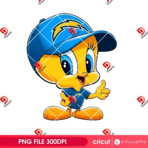 Tweety LA Chargers PNG, Tweety Football Los Angeles Chargers PNG