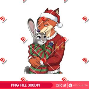 Zootopia 2 Christmas 2025 PNG, Couple Nick And Judy PNG, Disney Christmas PNG
