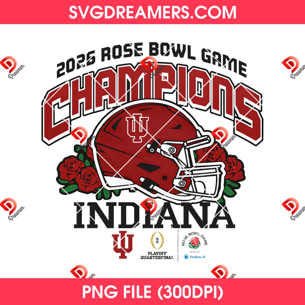 2026 Rose Bowl Game Champions Indiana PNG Design 2 2026 Rose Bowl Game Champions Indiana PNG Design