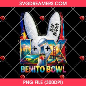 Bad Bunny Team Benito Bowl PNG, NFL Football Benito Super Bowl LX 2026 PNG