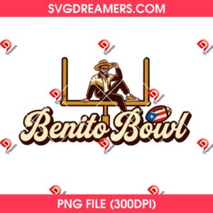 Benito Bowl Digital PNG File, Super Bowl LX 2026 Bad Bunny PNG File