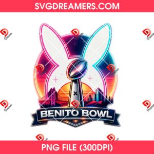 Benito Bowl LX 2026 Bad Bunny PNG, Football Trophy Bunny Ears PNG