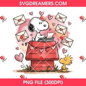 Bundle Snoopy Valentines Day PNG File, Peanuts Friends Valentine Heart PNG Bundle