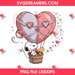 Bundle Snoopy Valentines Day PNG File, Peanuts Friends Valentine Heart PNG Bundle