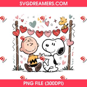 Bundle Snoopy Valentines Day PNG File, Peanuts Friends Valentine Heart PNG Bundle