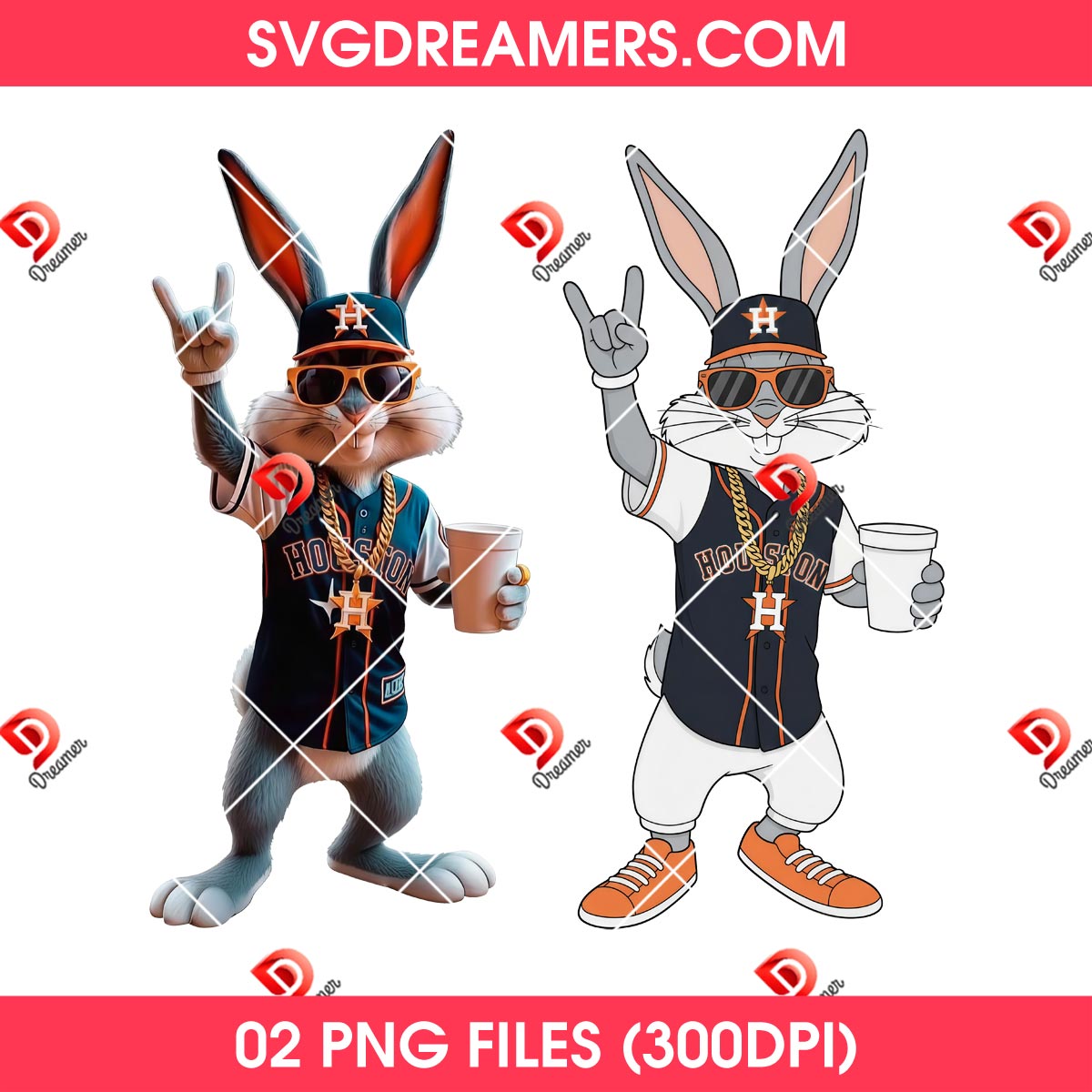 Bunny Houston Astros Baseball PNG Design 2 Bunny Houston Astros Baseball PNG Design