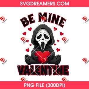 Chibi Ghostface Be Mine Valentine PNG, Horror Ghostface Scream Valentines Day 2026 PNG