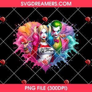 Couple Harley Quinn And Joker PNG Bundle Valentines Day Horror Couple PNG Bundle 1