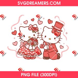 Couple Hello Kitty Happy Valentines Day PNG
