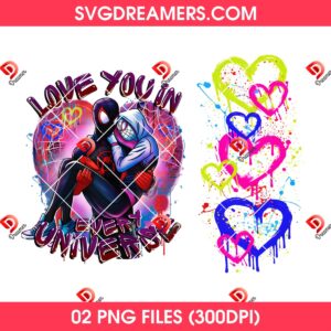 Couple Spiderman Valentine PNG, Love You In Every Universe PNG