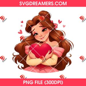 Disney Belle Princess Preppy Valentines Day PNG