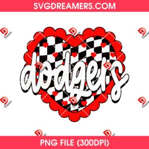 Dodgers Heart PNG, Los Angeles Dodgers Valentines Vibes PNG