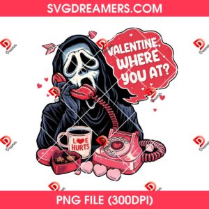Funny Ghostface Valentine PNG, Scream Ghostface Horror Valentine Where You At PNG