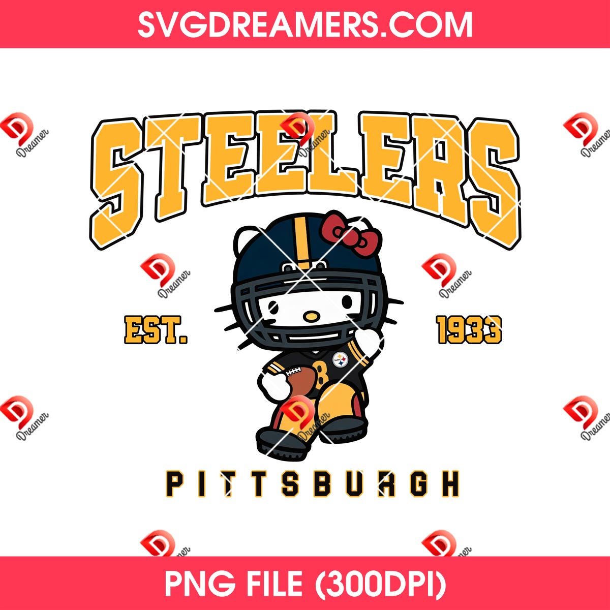 Hello Kitty Steelers Football Player PNG 2 Hello Kitty Steelers Football Player PNG