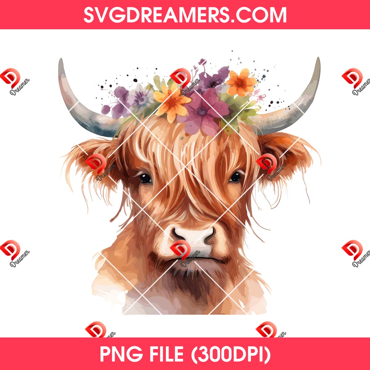 Highland Cow With Sunflower PNG Bundle 6 Highland Cow With Sunflower PNG Bundle