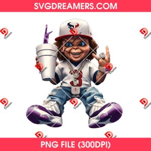 Houston Texans Chucky Doll PNG, Chucky Horror Character Football PNG