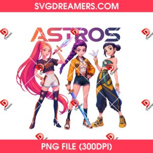 Huntrix Baseball Houston Astros PNG, MLB Astros Saja Girls Kpop Demon Hunters PNG