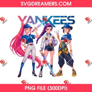 Huntrix Baseball NY Yankees PNG, New York Yankees Kpop Demon Hunters PNG