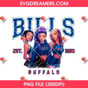 Huntrix Football Buffalo Bills PNG, NFL Kpop Demon Hunters Saja Girls Bills Team PNG