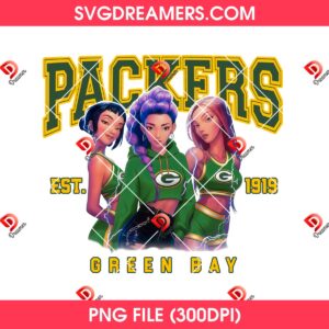 Huntrix Football Green Bay Packers PNG, Saja Girls Kpop Demon Hunter Packers NFL Sport PNG